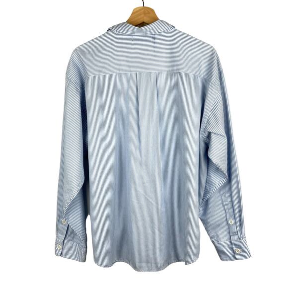 Recreational Habits Martha Shirt Oversize Blue Stripe Women's Size XL NWT - Picture 3 of 7